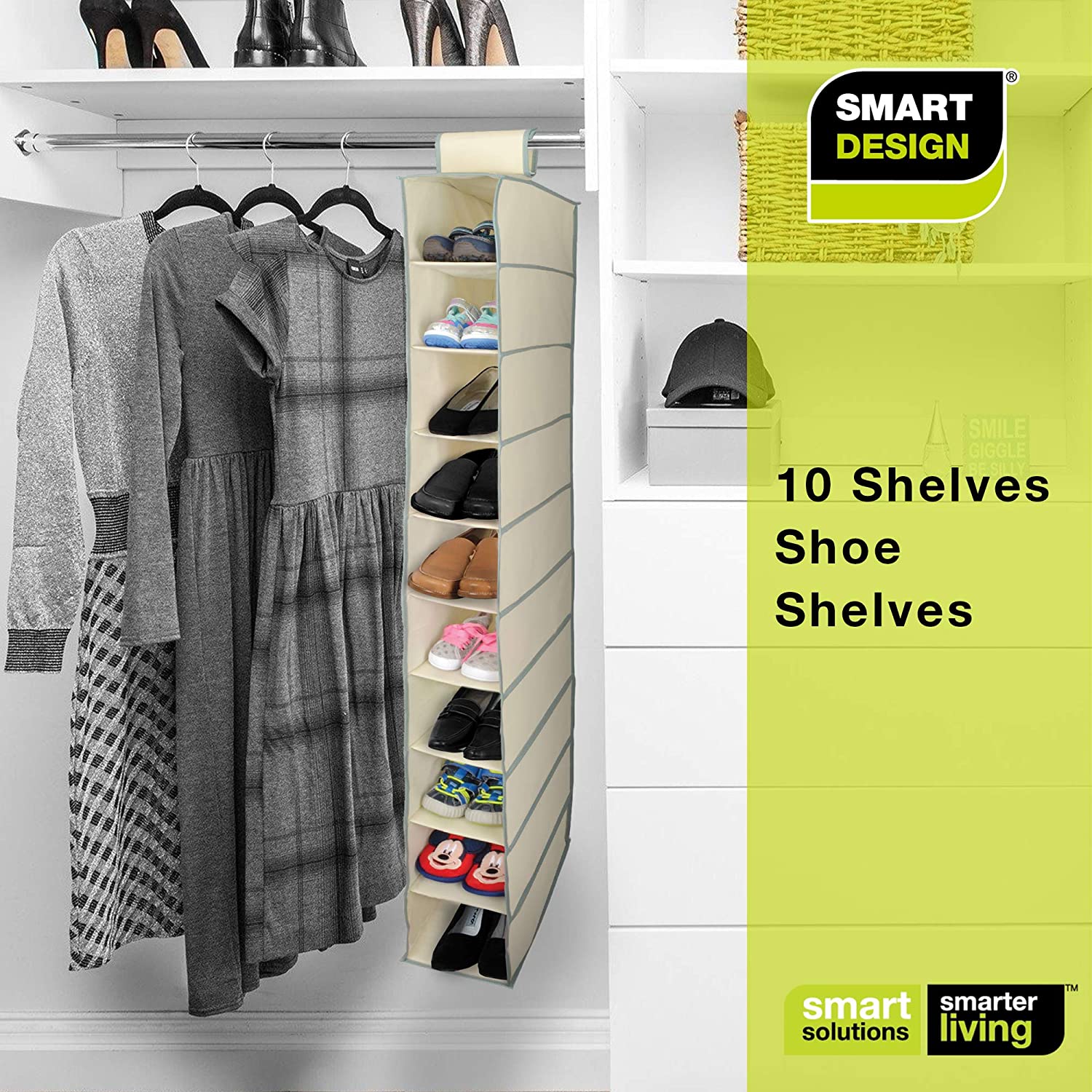 Hanging Shelf Organizer with Hangable Hook & Loop - Smart Design® 7