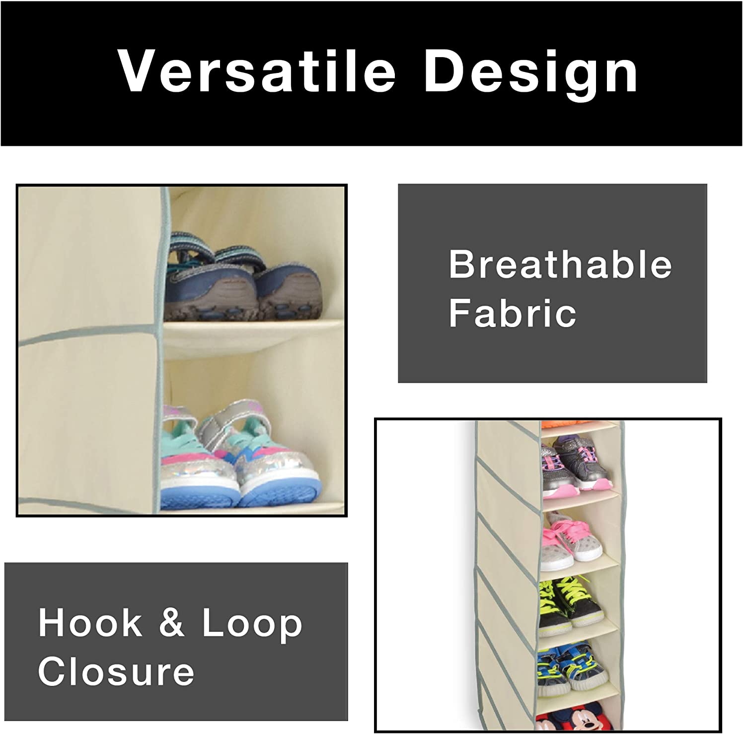 Hanging Shelf Organizer with Hangable Hook & Loop - Smart Design® 4