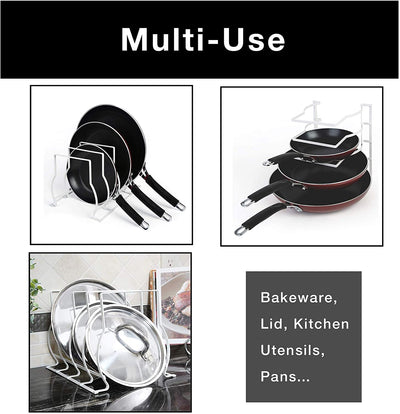 Heavy Duty Bakeware and Lid Storage Rack with 4-Compartments Dividers - Smart Design® 8