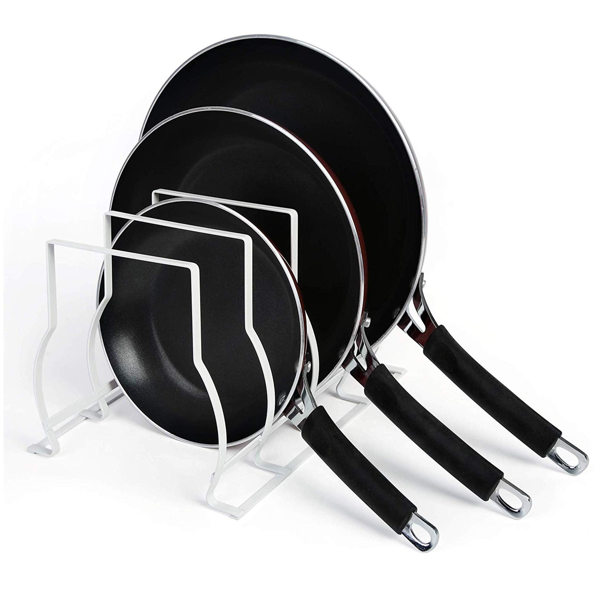 Heavy Duty Bakeware and Lid Storage Rack with 4-Compartments Dividers ...