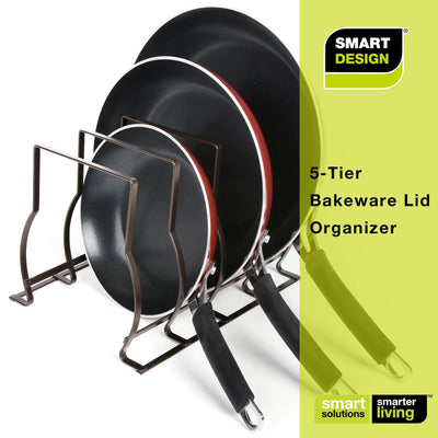 Heavy Duty Bakeware and Lid Storage Rack with 4-Compartments Dividers - Smart Design® 18