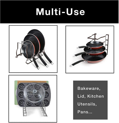 Heavy Duty Bakeware and Lid Storage Rack with 4-Compartments Dividers - Smart Design® 16