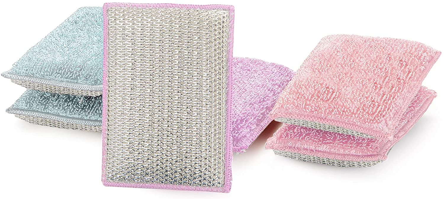 Top-Spring microfiber dish cloths with scrub side kitchen rags for washing  dishes with scrubber cleaning cloth dishcloths with scrubbing