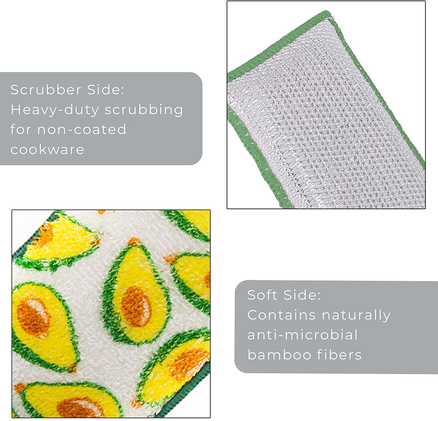 Heavy Duty Scrub Sponge with Odorless Bamboo and Rayon Fiber - Smart Design® 13