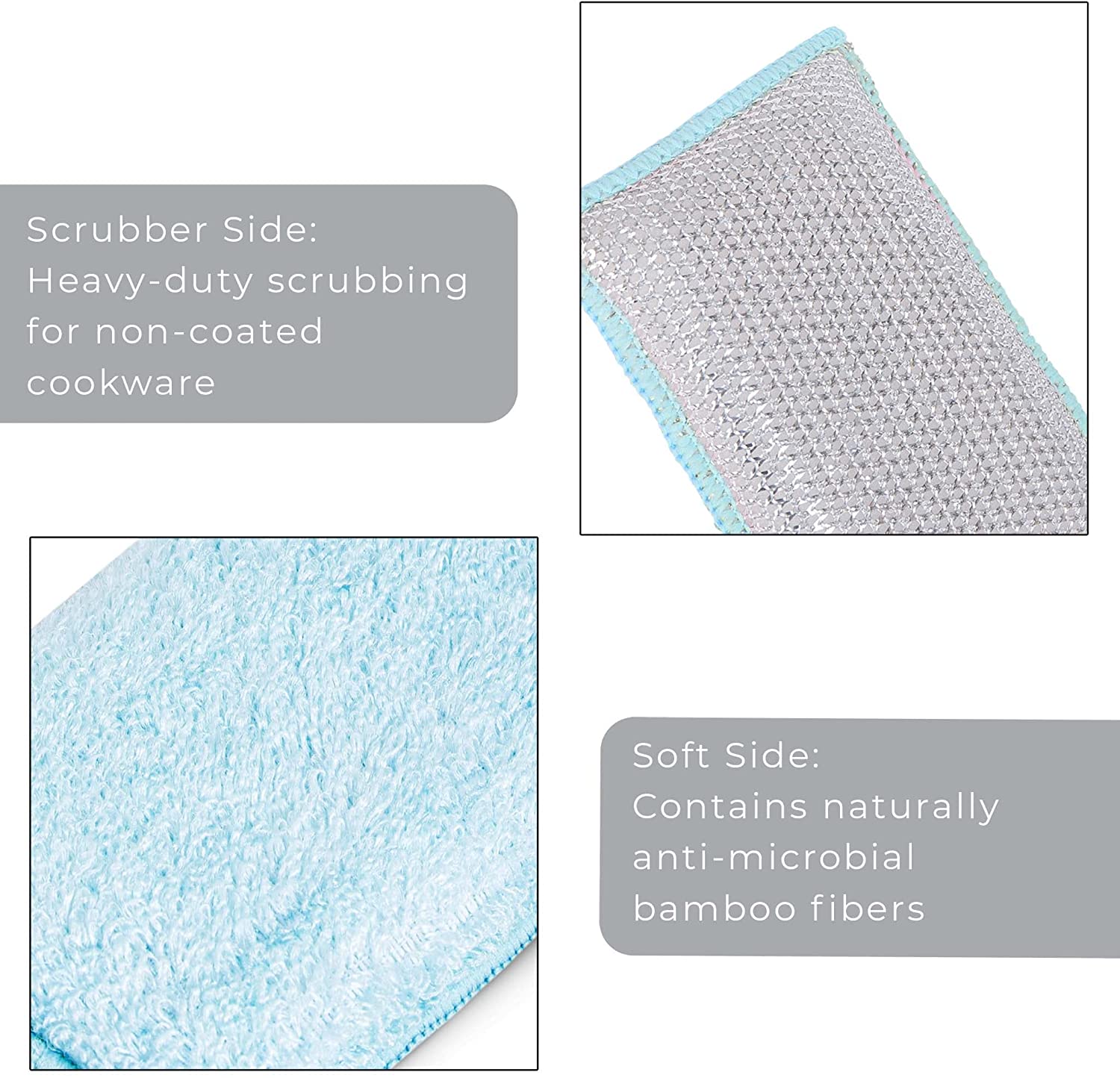 Heavy Duty Scrub Sponge with Odorless Bamboo and Rayon Fiber - Smart Design® 19