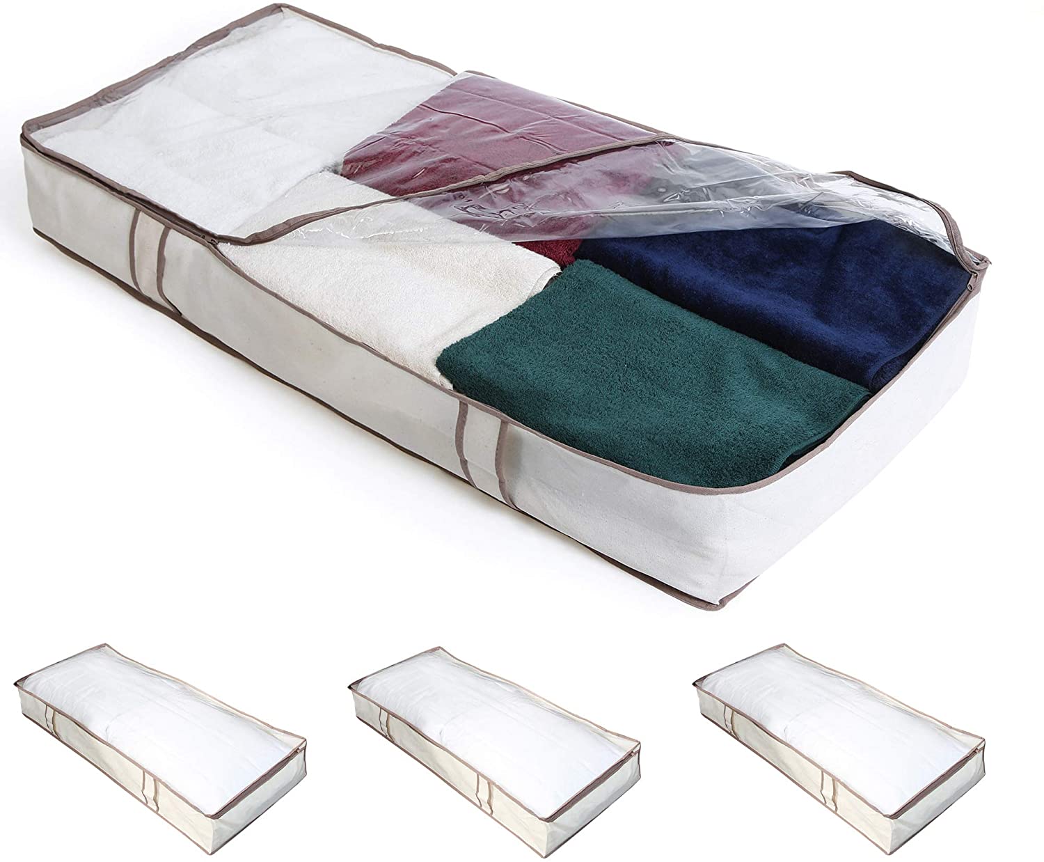 Jumbo Underbed Organizer with Aromatic Cedar, Zipper, Handle, and Clear Window - Smart Design® 9