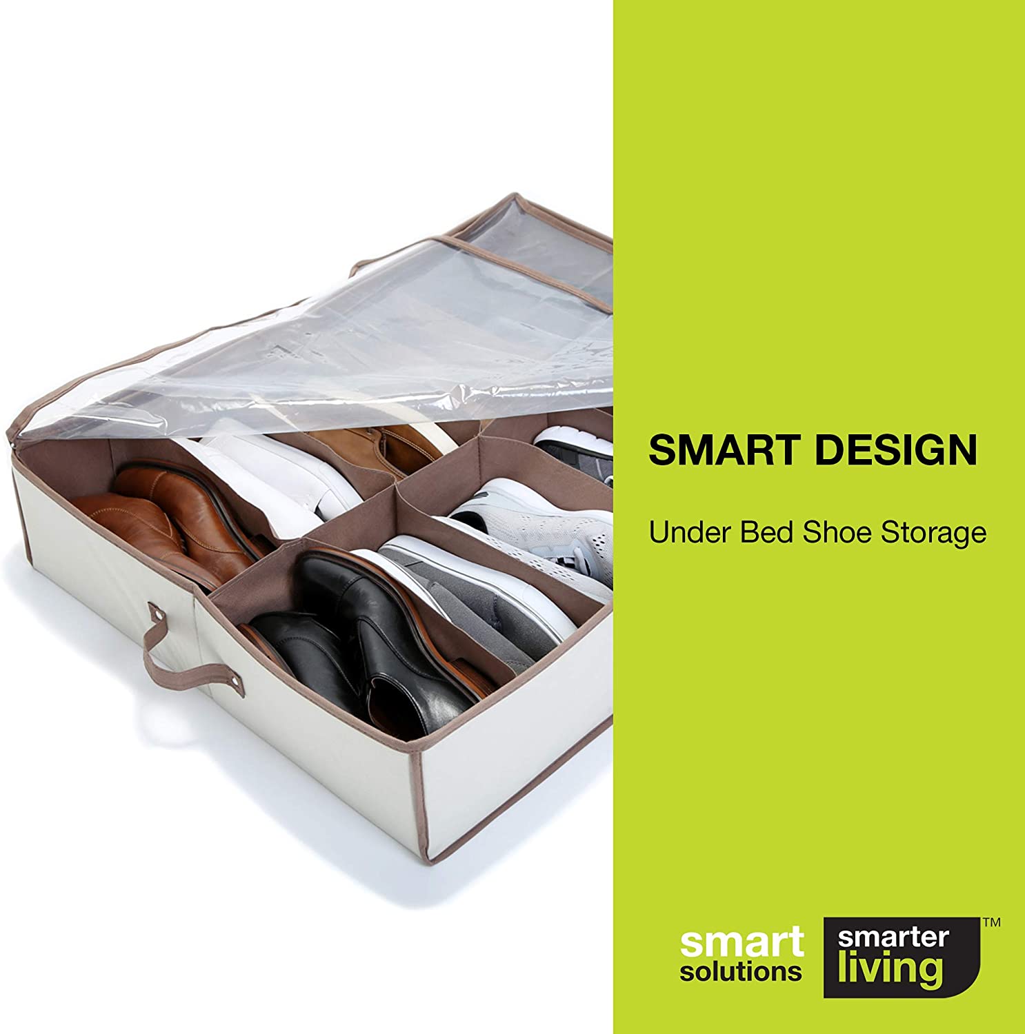 Jumbo Underbed Shoe Organizer with Zipper, Handle, and Clear Window - Smart Design® 20