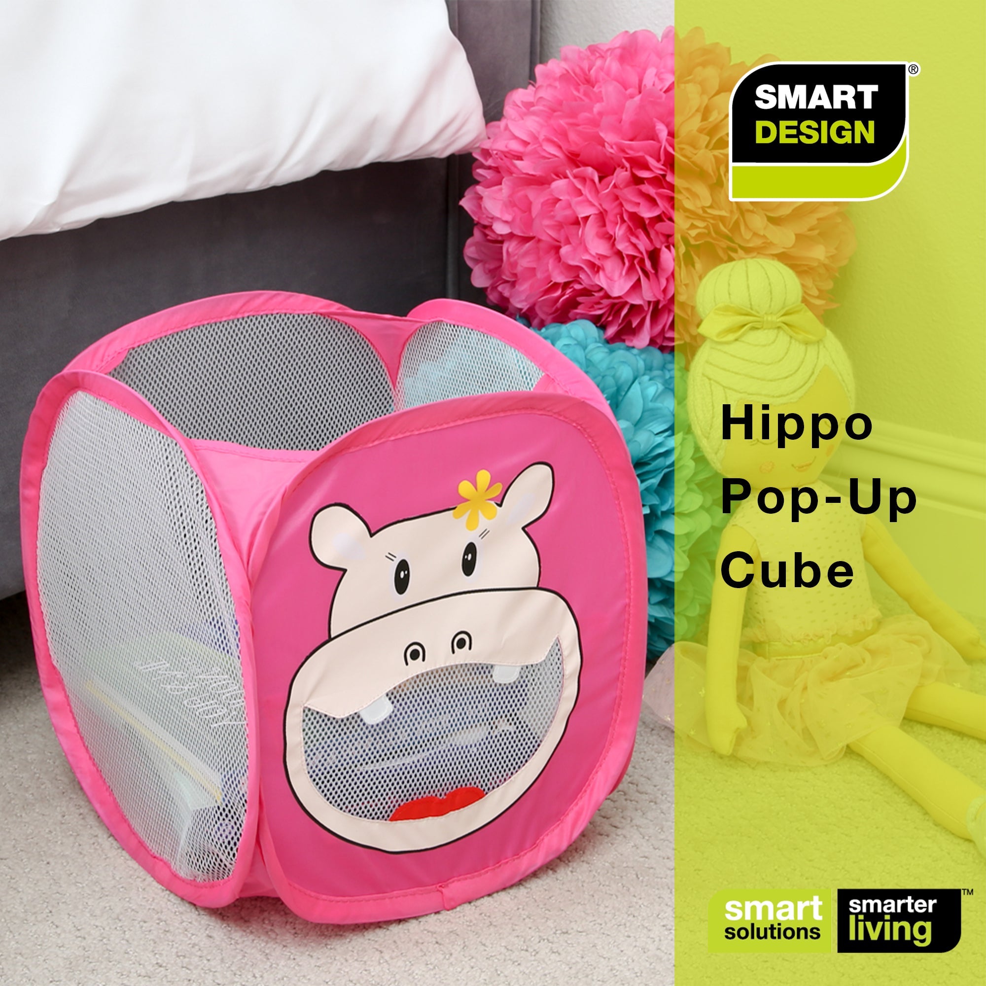 Kids Pop Up Organizer Cube with Animal Print - Smart Design® 18