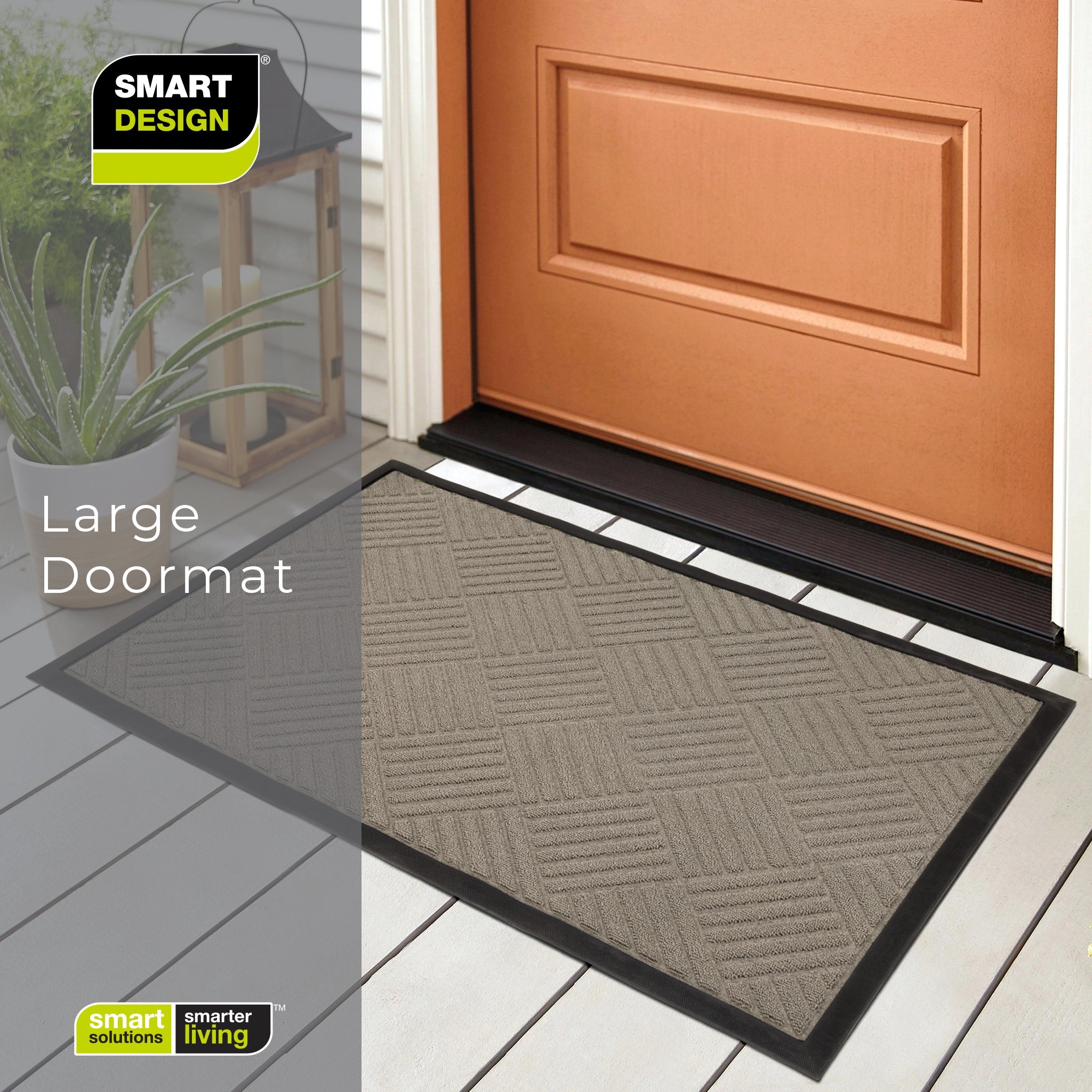 Large All-Weather Door Mat - Diamond | Smart Design Dark Gray / 1