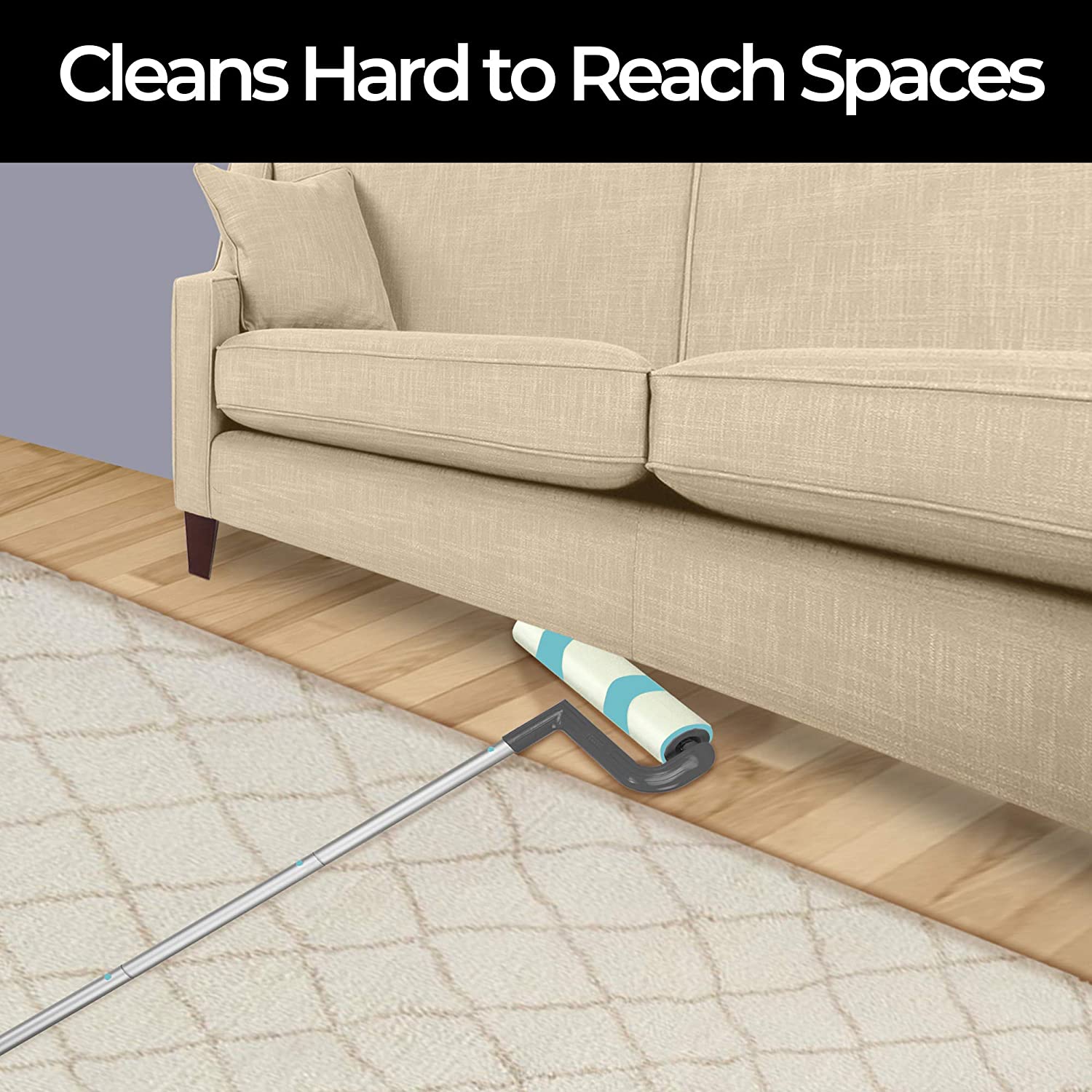 Large Mega Floor Lint Roller with Ergonomic Handle