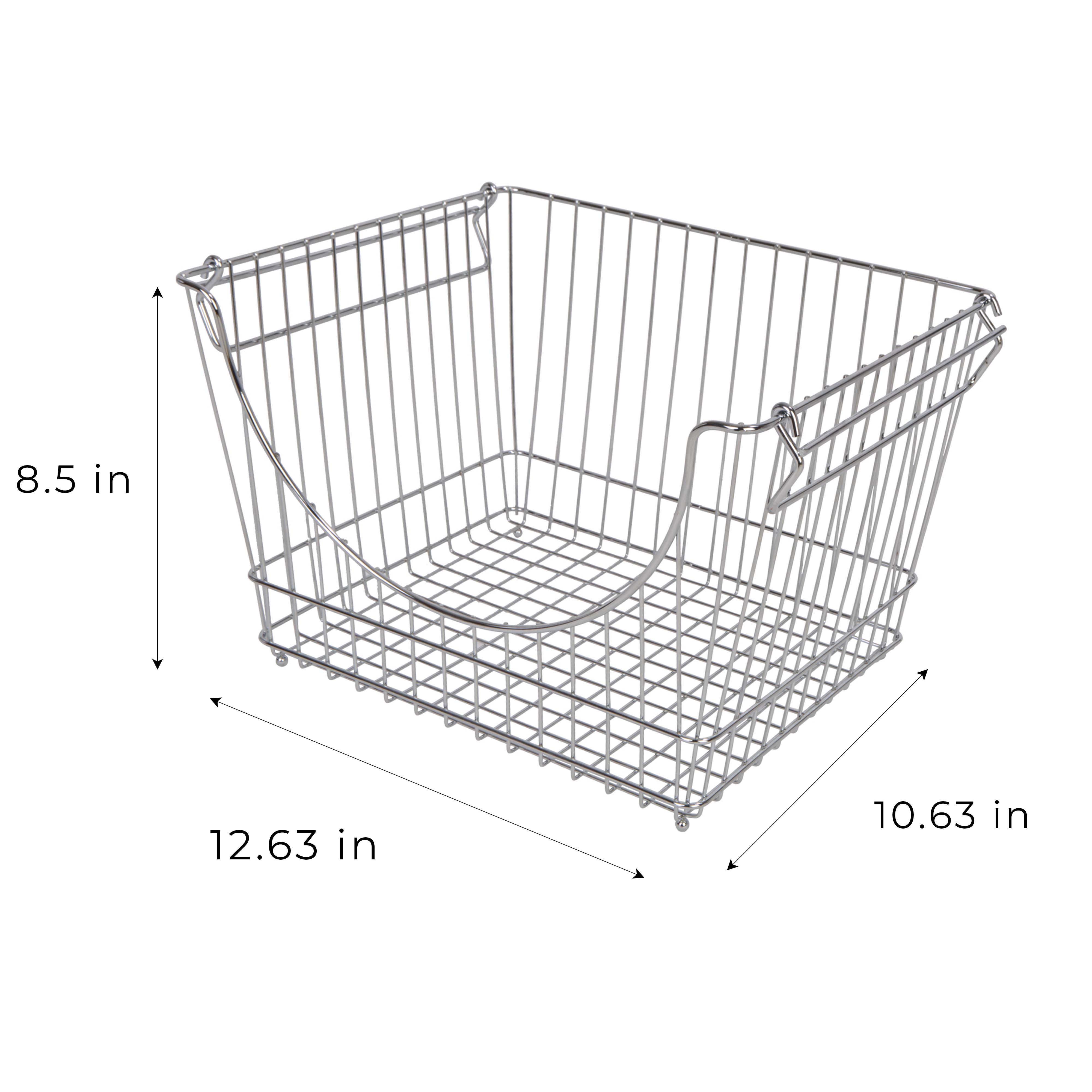 Large Metal Wire Stacking Baskets with Handles - Smart Design® 39
