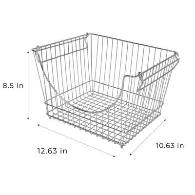 Large Metal Wire Stacking Baskets with Handles - Smart Design® 39
