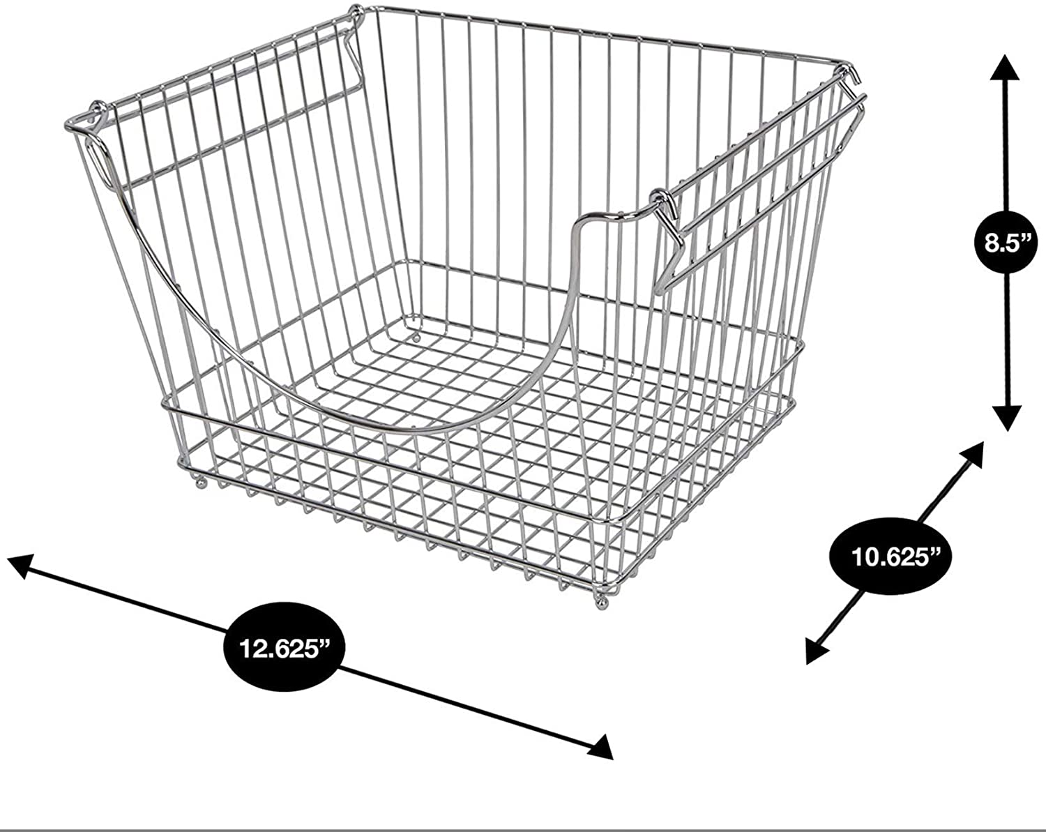 Large Metal Wire Stacking Baskets with Handles - Smart Design® 10