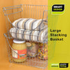 Large Metal Wire Stacking Baskets with Handles - Smart Design® 14