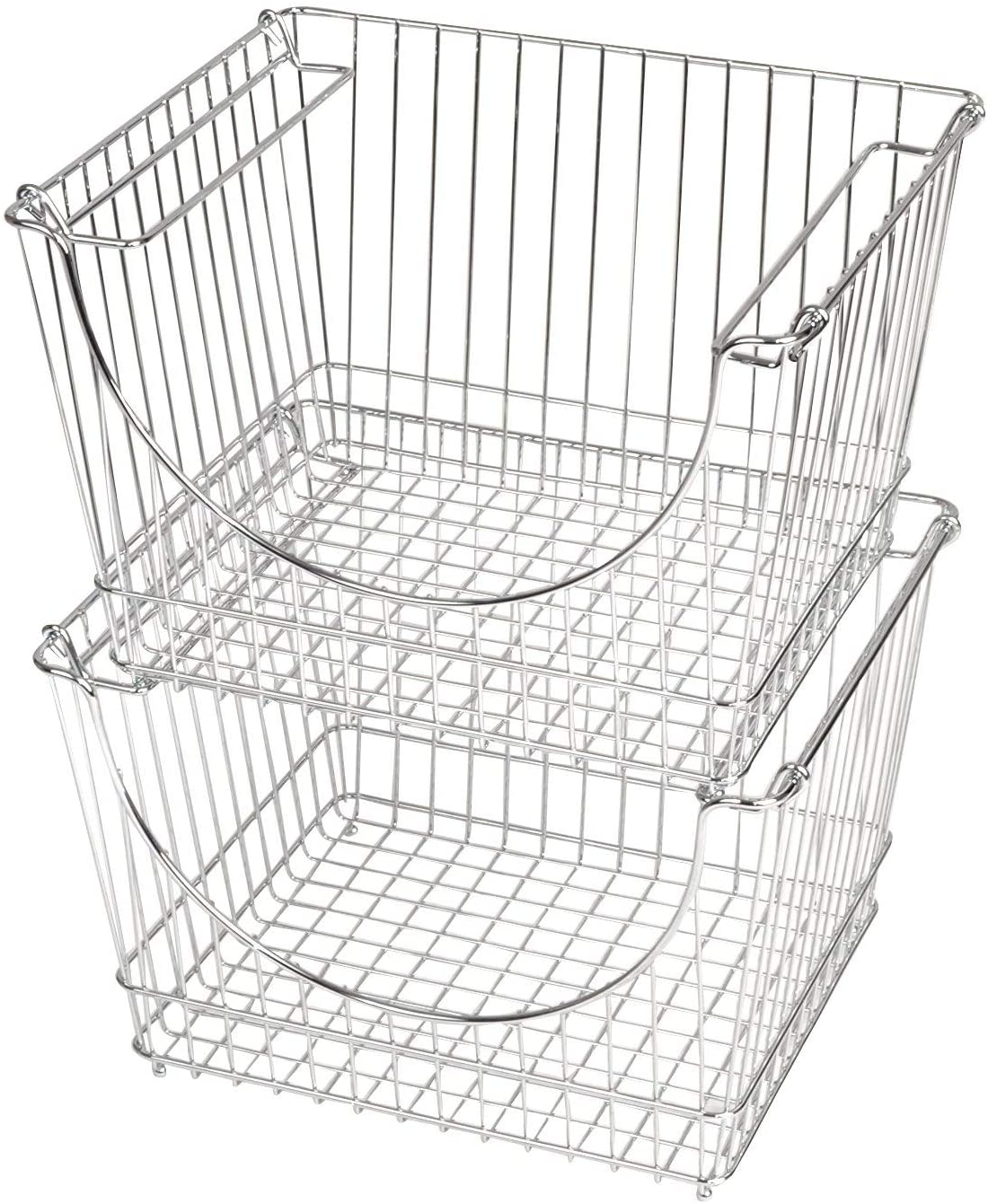 Large Metal Wire Stacking Baskets with Handles - Smart Design® 4