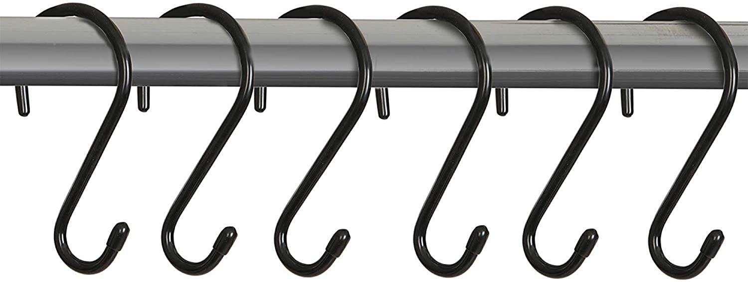Large Premium S-Hooks with Rubber Gripped Finish - Set of 6 - Smart Design® 1