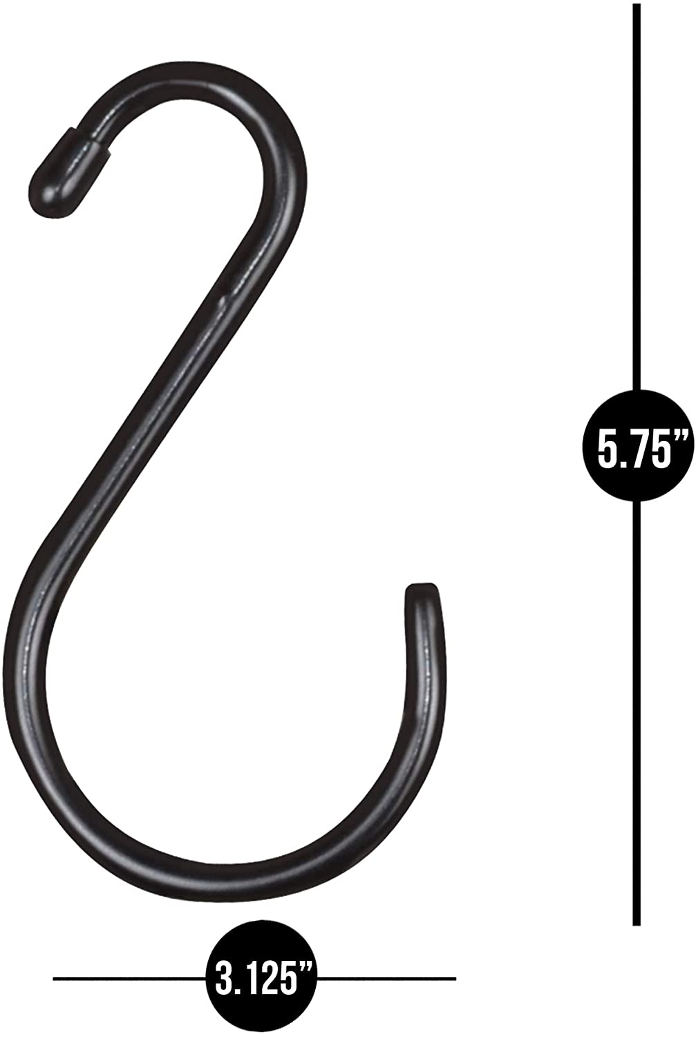 Large Premium S-Hooks with Rubber Gripped Finish - Set of 6 - Smart Design® 3