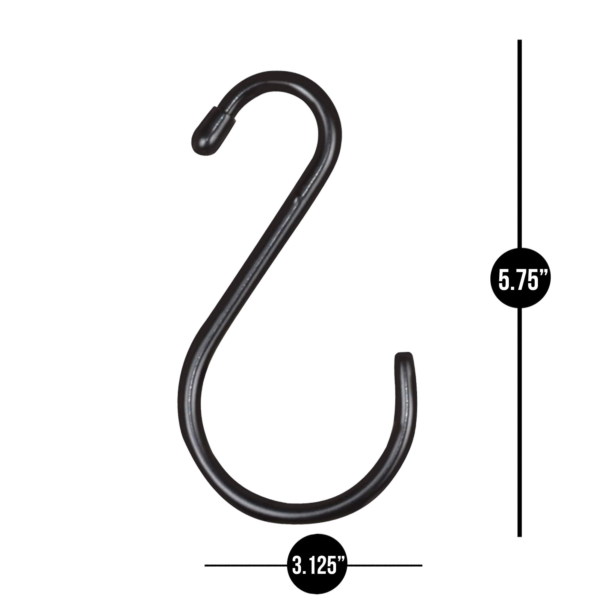 Large Premium S-Hooks with Rubber Gripped Finish - Set of 6 - Smart Design® 9