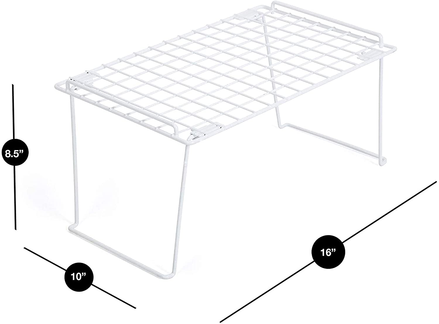 Smart Design Stacking Cabinet Shelf Rack - Extra Large 22 x 10 Inch - Steel  Metal Wire - Cupboard, Plate, Dish, Counter and Pantry Organizer - Kitchen