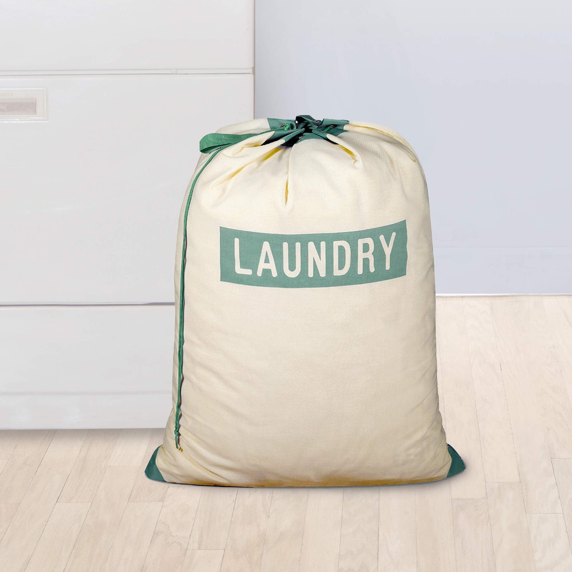 Laundry Bag with Push Lock Drawstring - Canvas