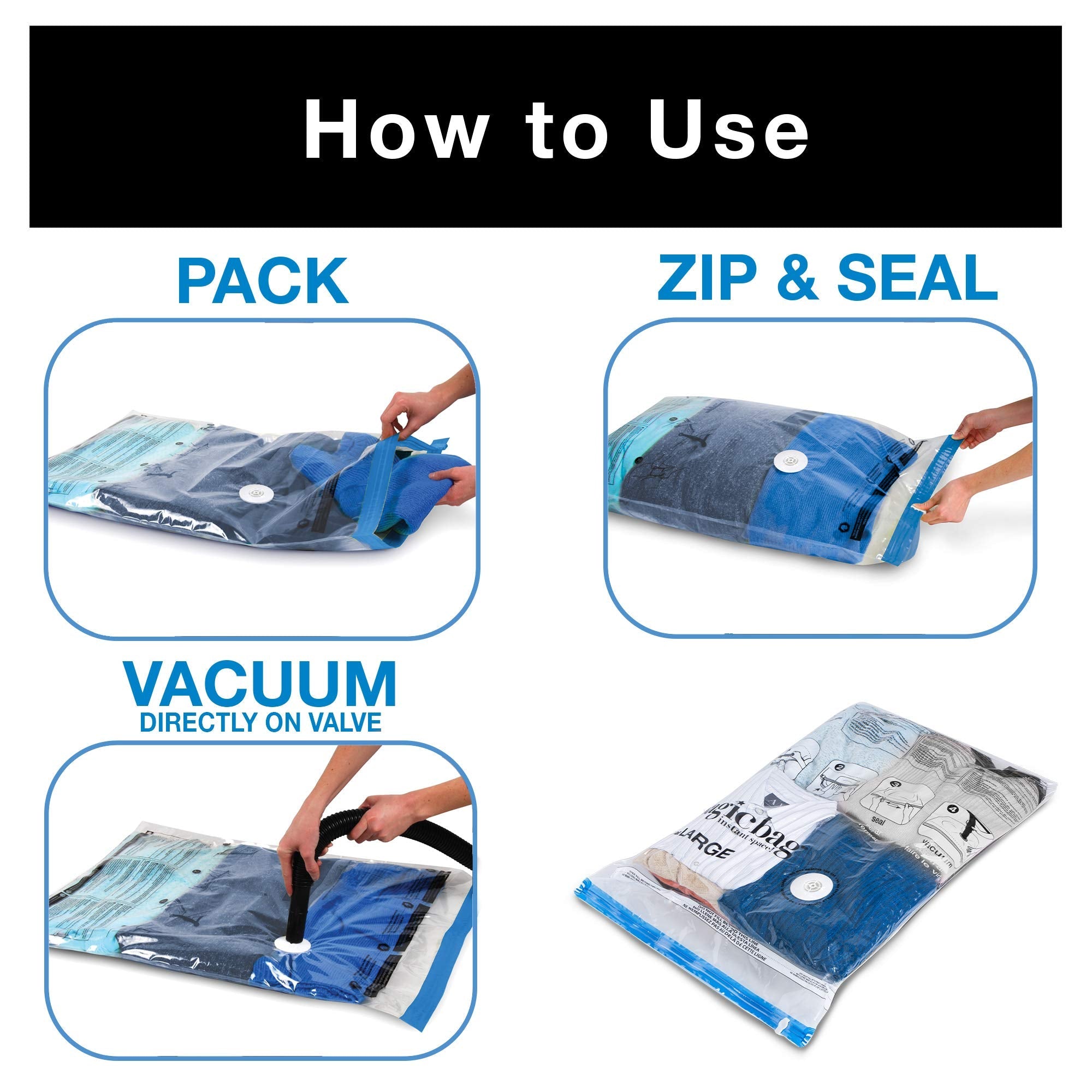 Smart Storage Vacuum Storage Bags, 8 Pack Space Saver Bags for