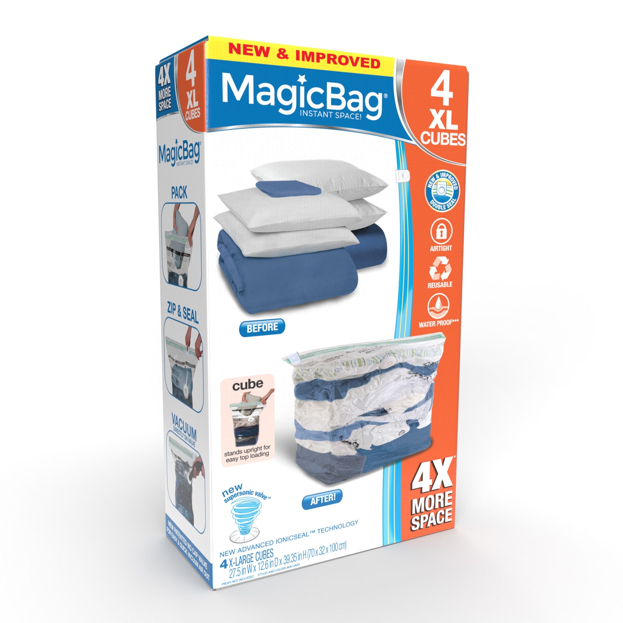 MagicBag Instant Space Saver Storage - Cube, X-Large - Set of 4 - Smart Design® 1