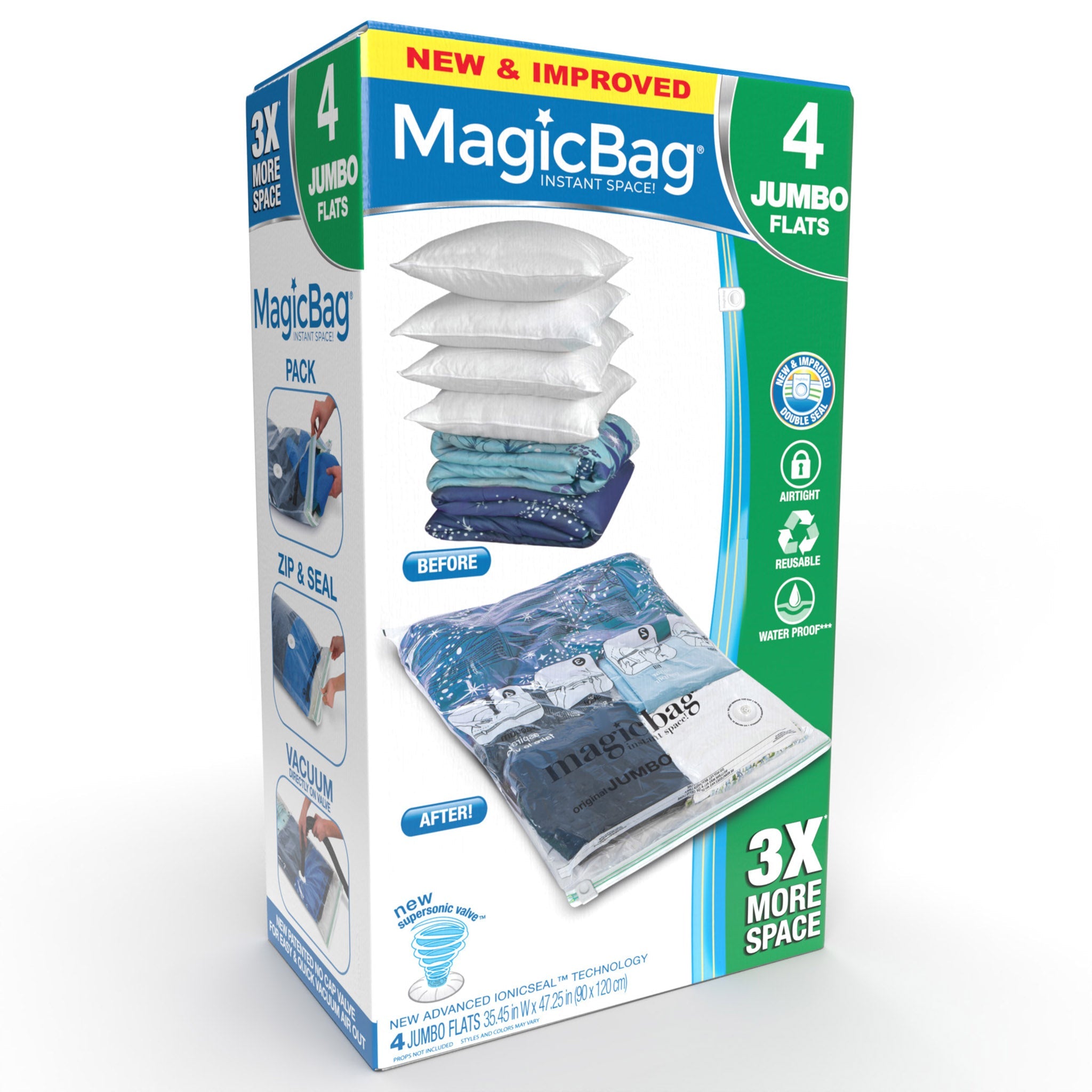 Flat Vacuum Storage Bags Jumbo Extra Large Compressed Space Saver