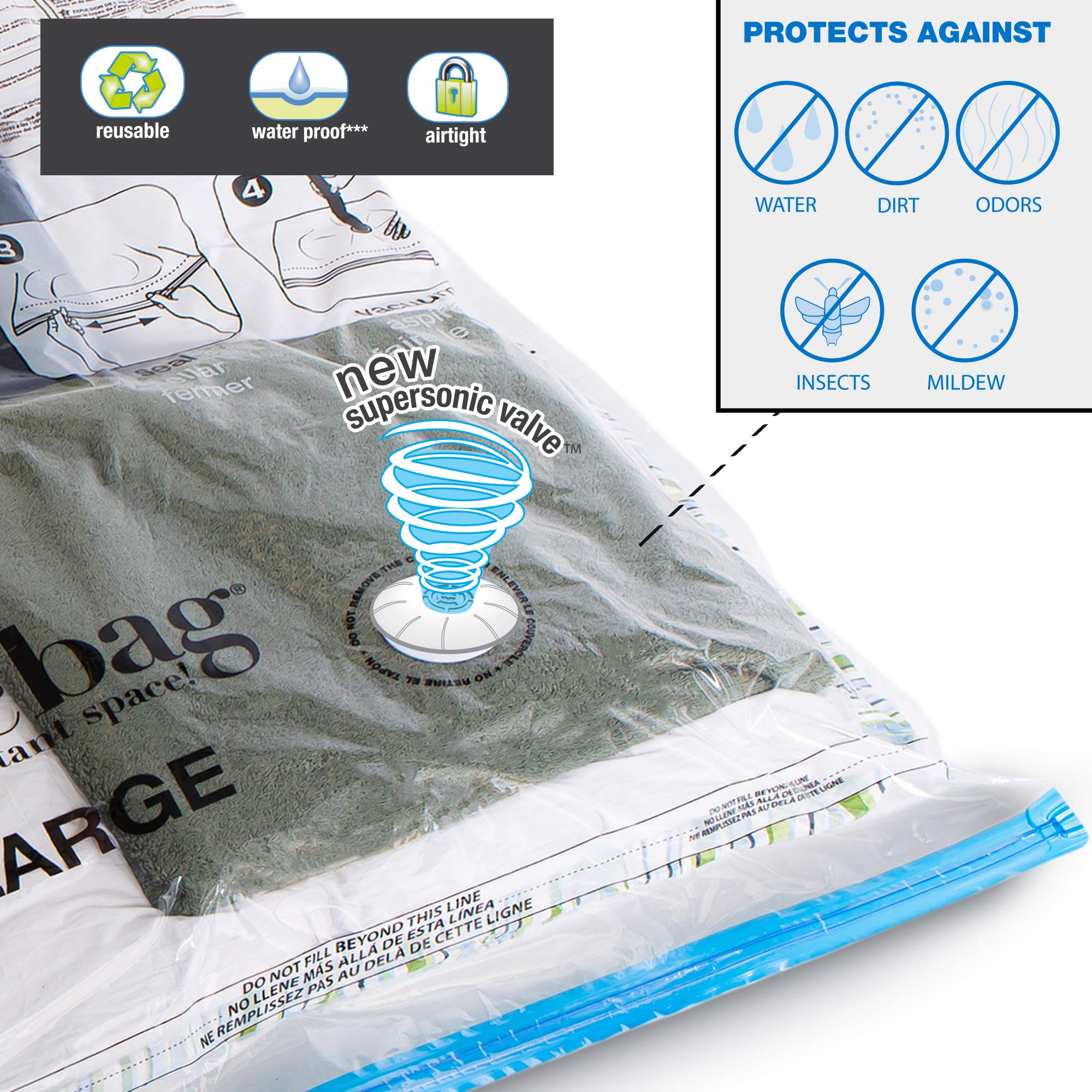 Flat Vacuum Storage Bags Jumbo Extra Large Compressed Space Saver