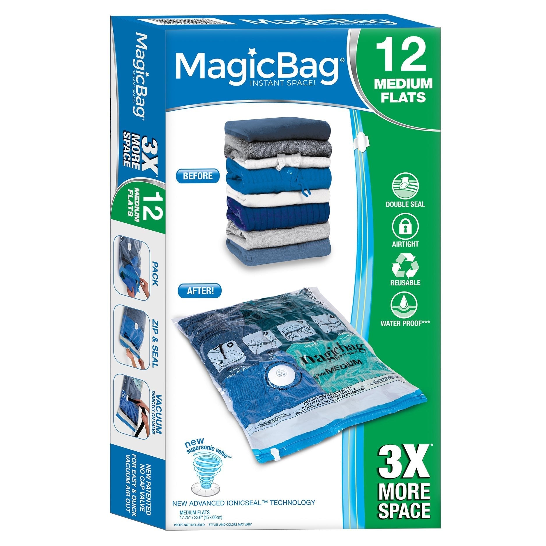 MagicBag Instant Space Saver Storage - Flat, Large - Heavy Duty