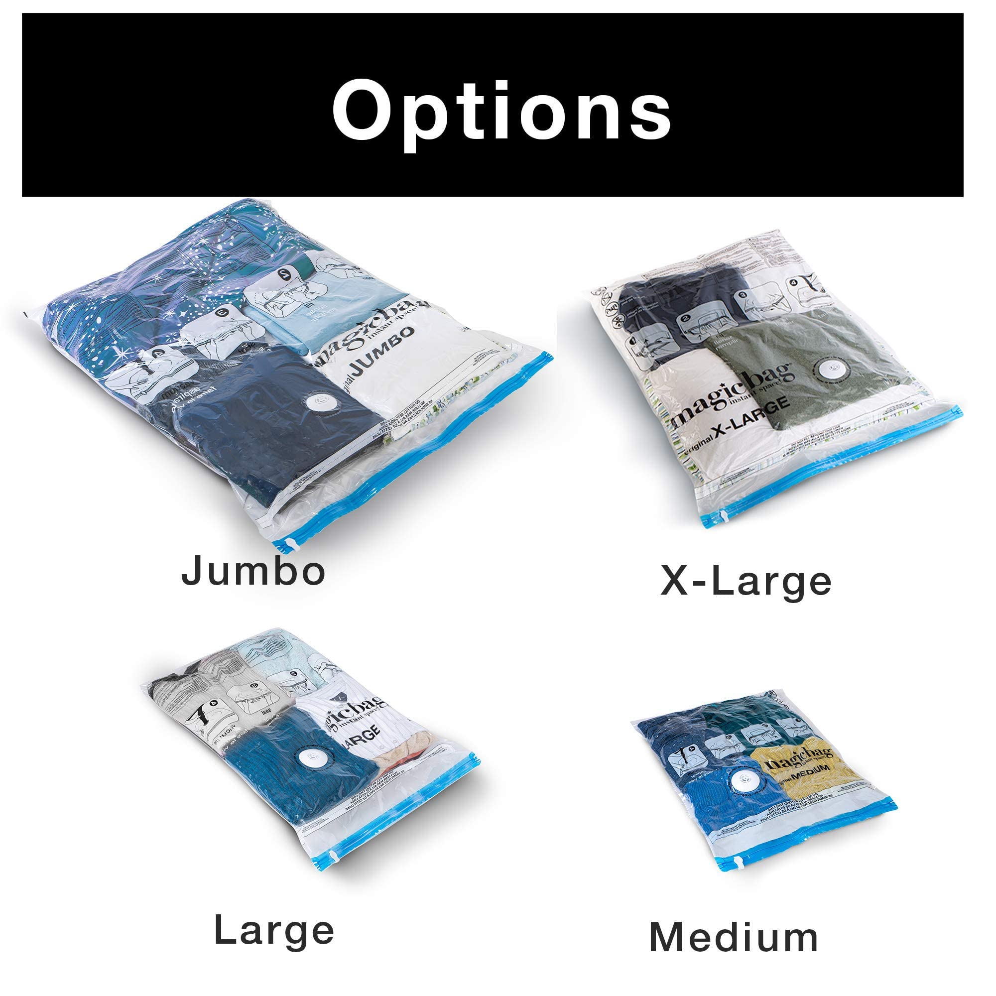 Magicbag® Original Flat Instant Space Saver Storage - Medium - 3 Pack