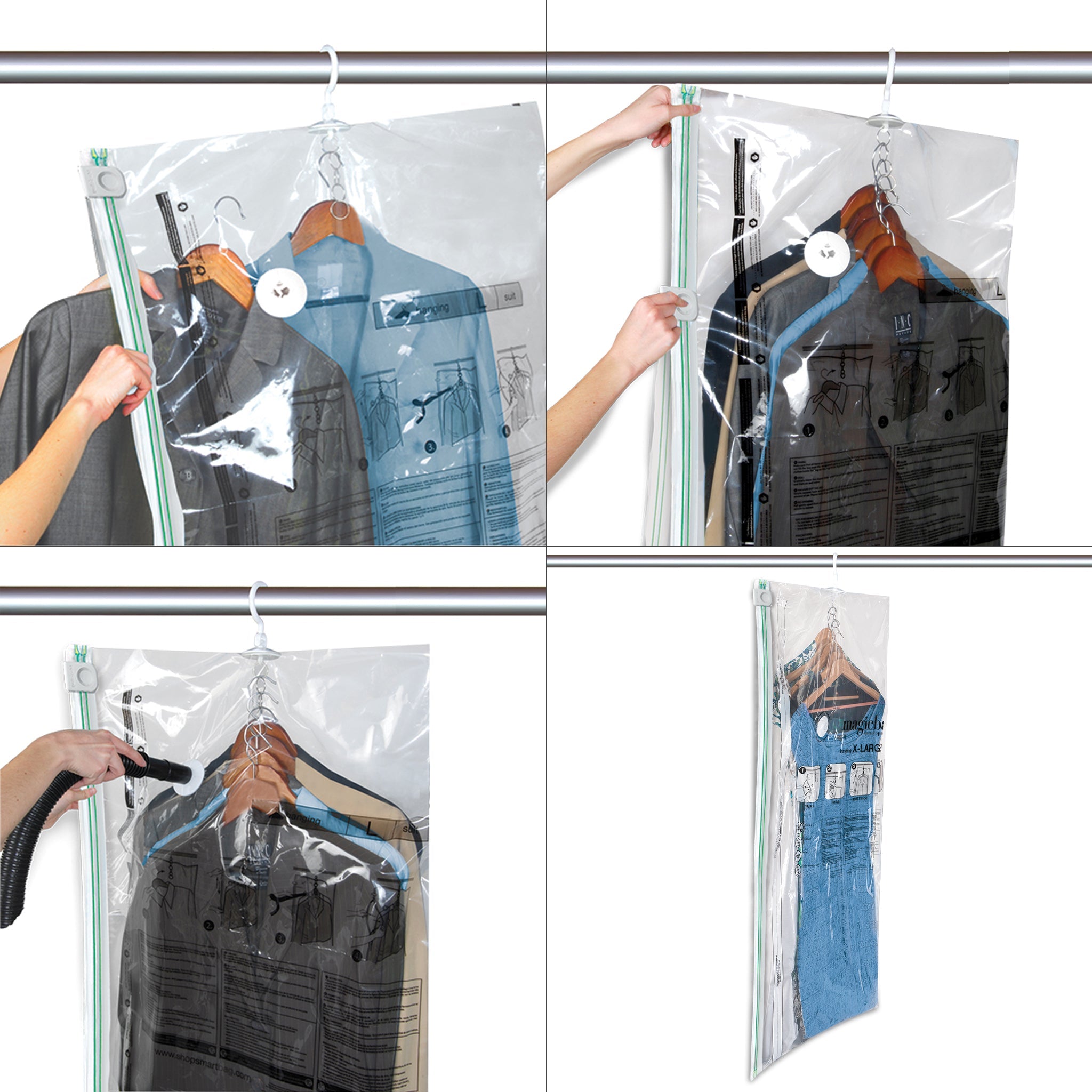 Magicbag Extra Large Double Zipper Hanging Instant Space Saver Storage - Each