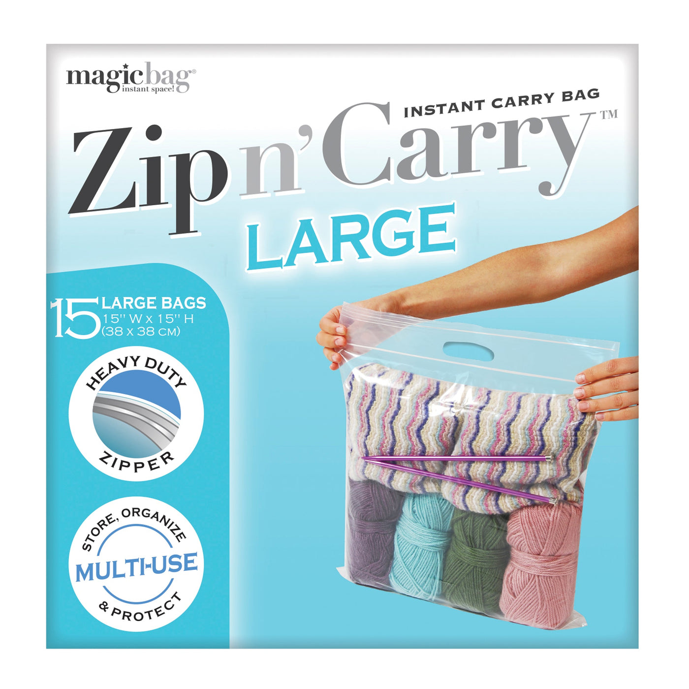 MagicBag Instant Space Zip N/Carry Bags with Handle - Large - Smart Design® 3