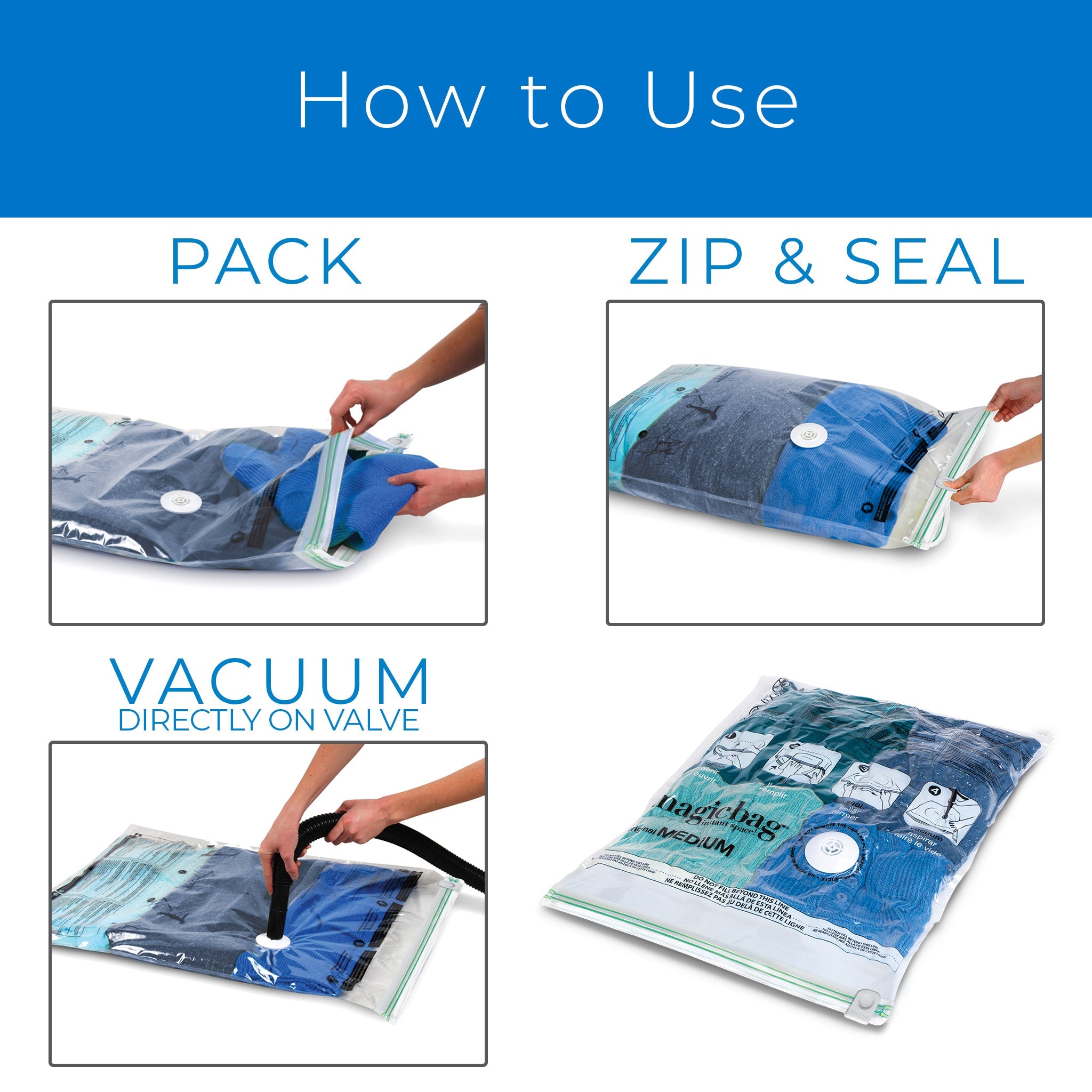 4 Sizes Vacuum Seal Compressed Clothes Organizer Household Storage