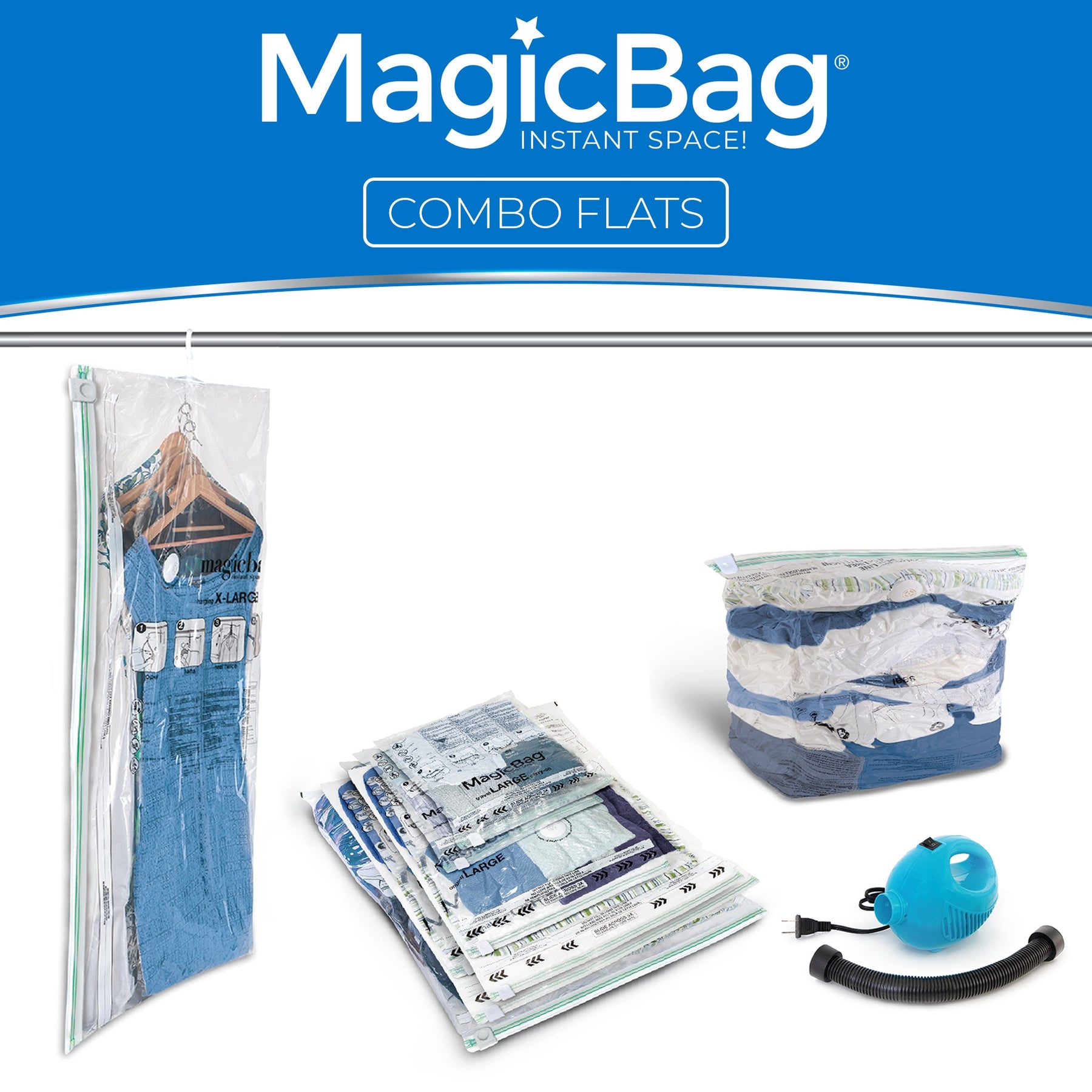MagicBag Smart Design Instant Space Saver Storage - Combo Size Set ...