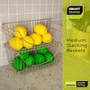 Medium Metal Wire Stacking Baskets with Handles - Smart Design® 14