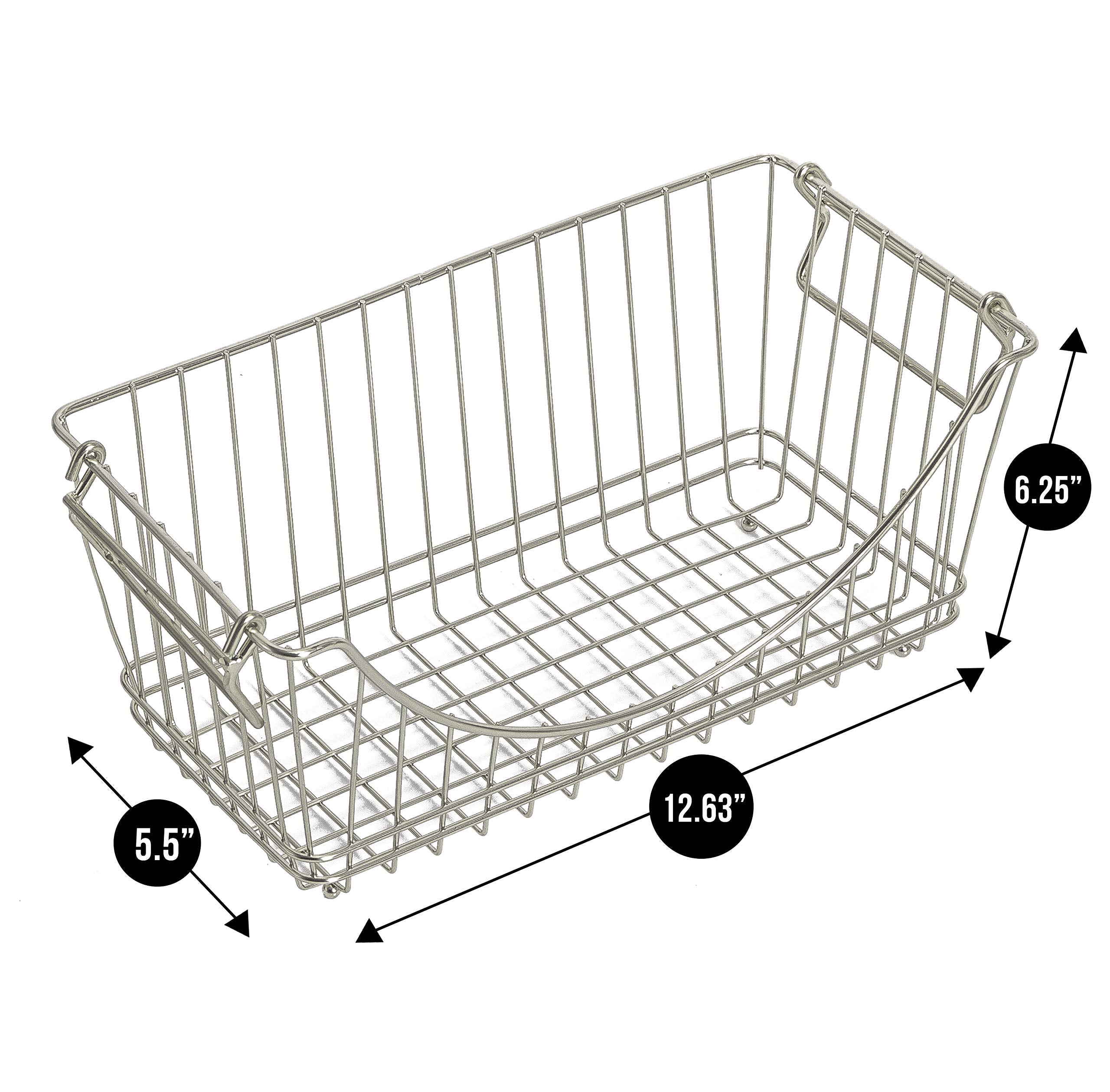 Medium Metal Wire Stacking Baskets with Handles - Smart Design® 10