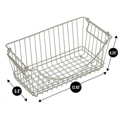 Medium Metal Wire Stacking Baskets with Handles - Smart Design® 10