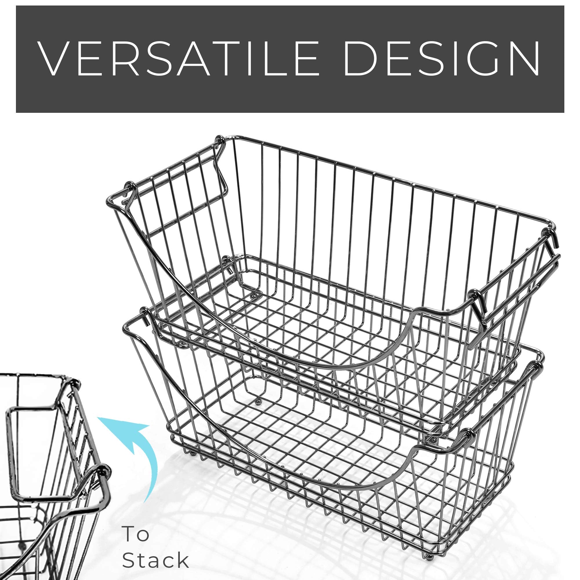 Smart Design White Wire Undershelf Basket Medium
