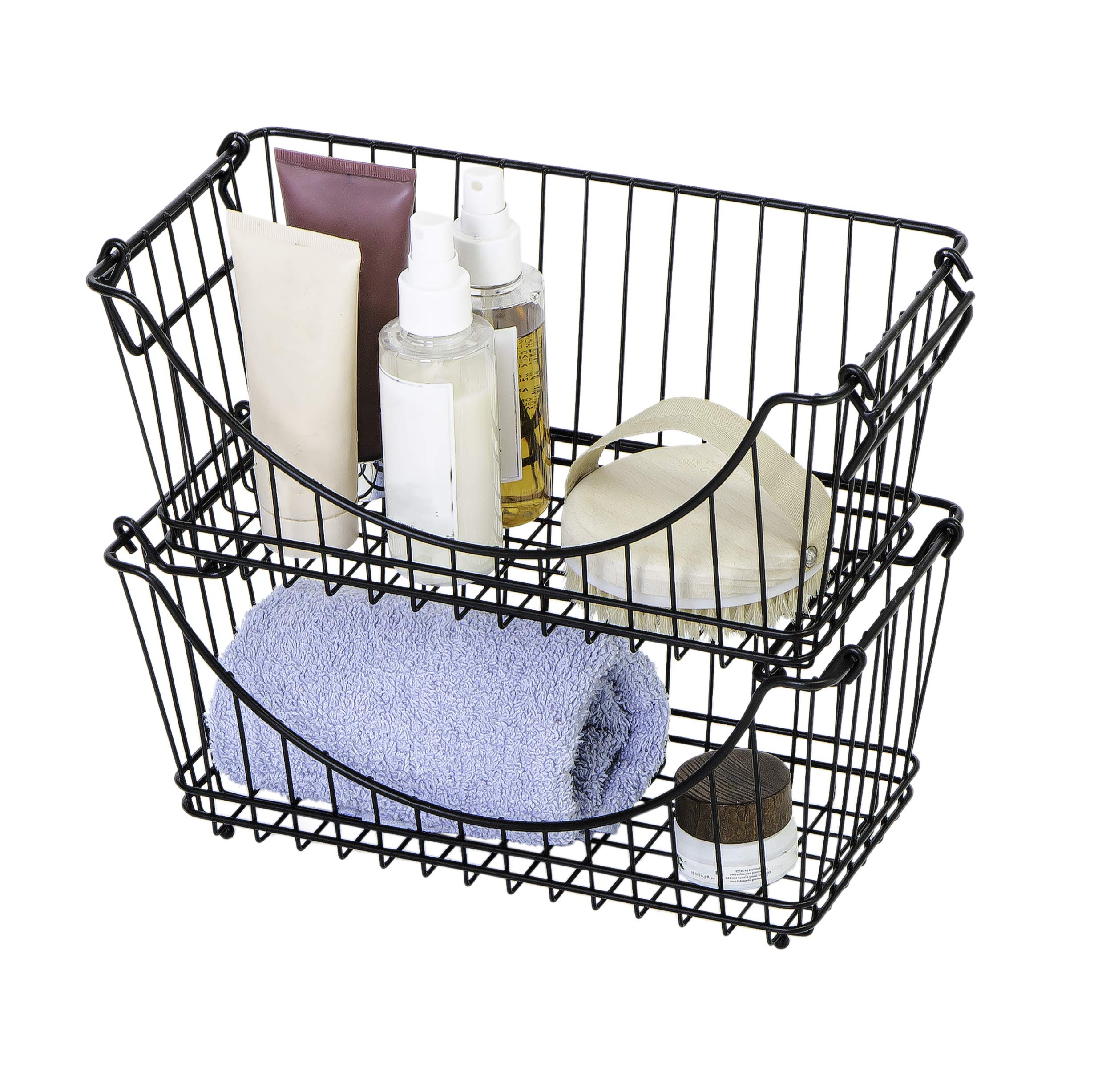 Smart Design Undershelf Storage Basket - Medium - 16 x 5.5 inch - Black