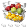 Medium Metal Wire Stacking Baskets with Handles - Smart Design® 17