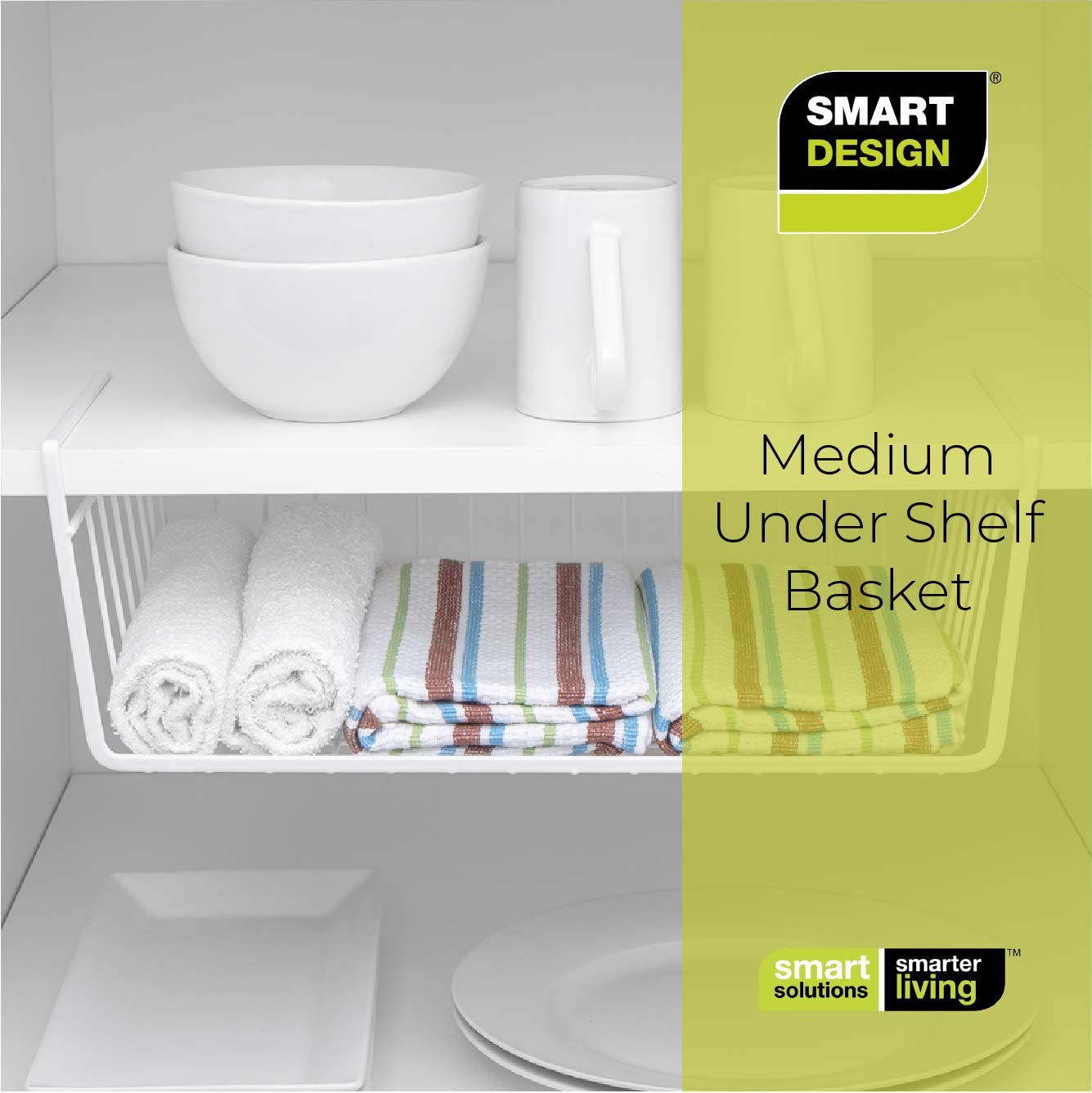 Medium Steel Undershelf Storage Basket - Smart Design® 29