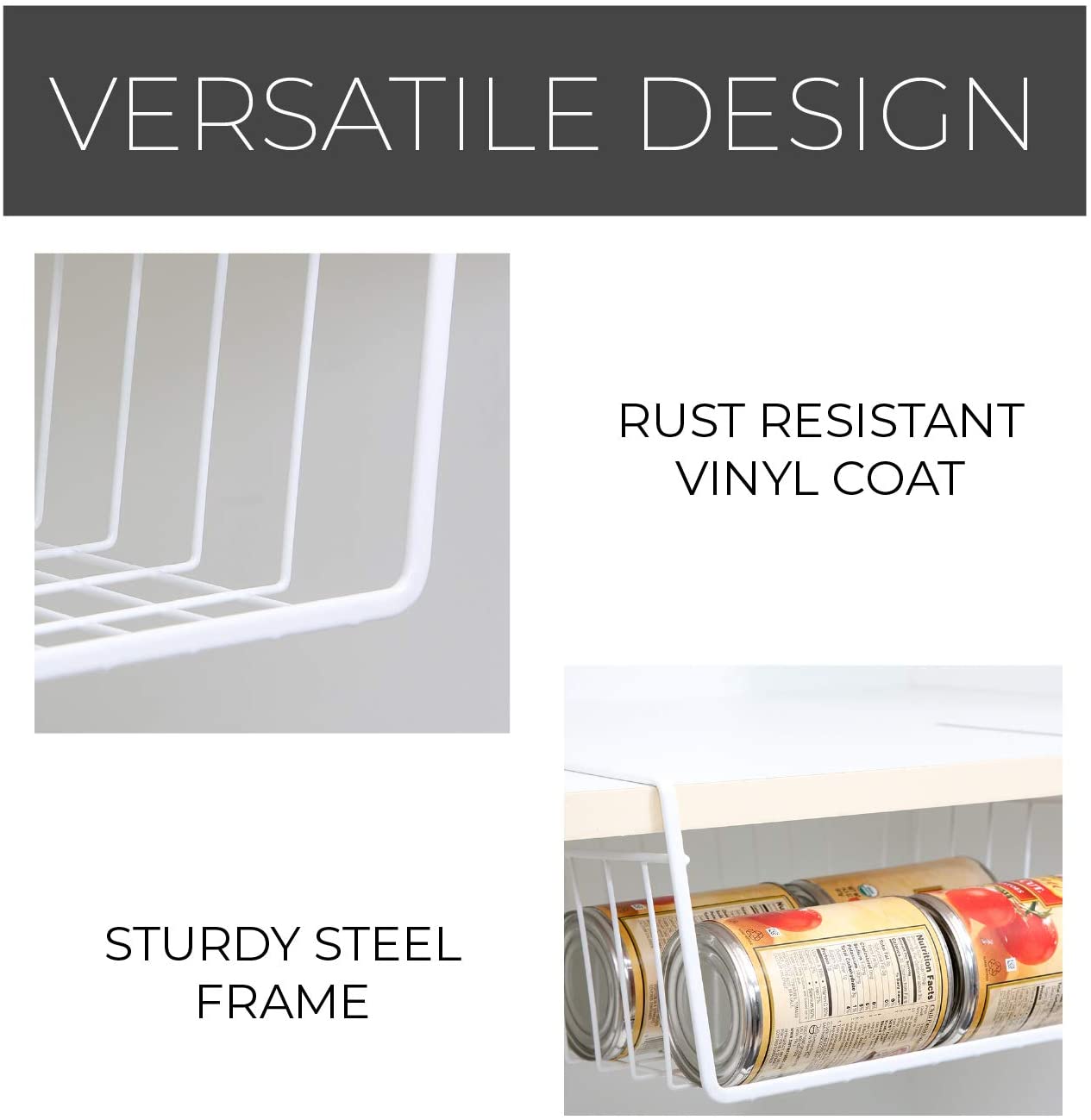 Medium Steel Undershelf Storage Basket - Smart Design® 26