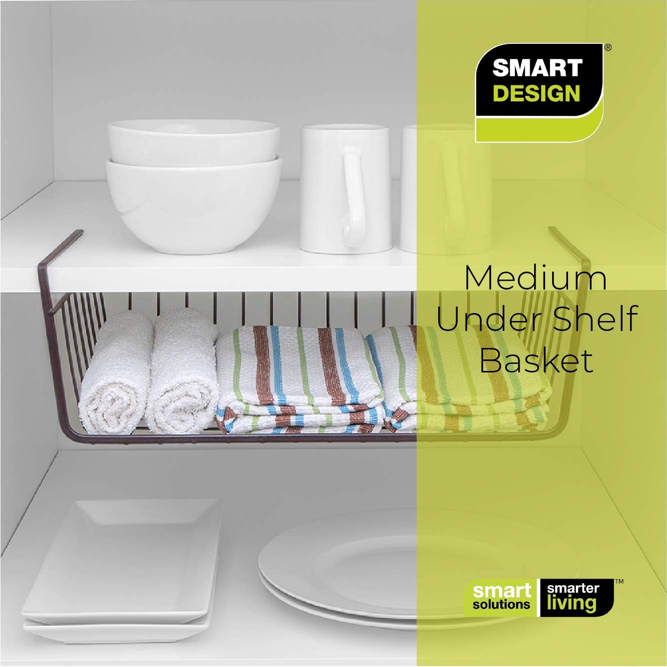 Medium Steel Undershelf Storage Basket - Smart Design® 57