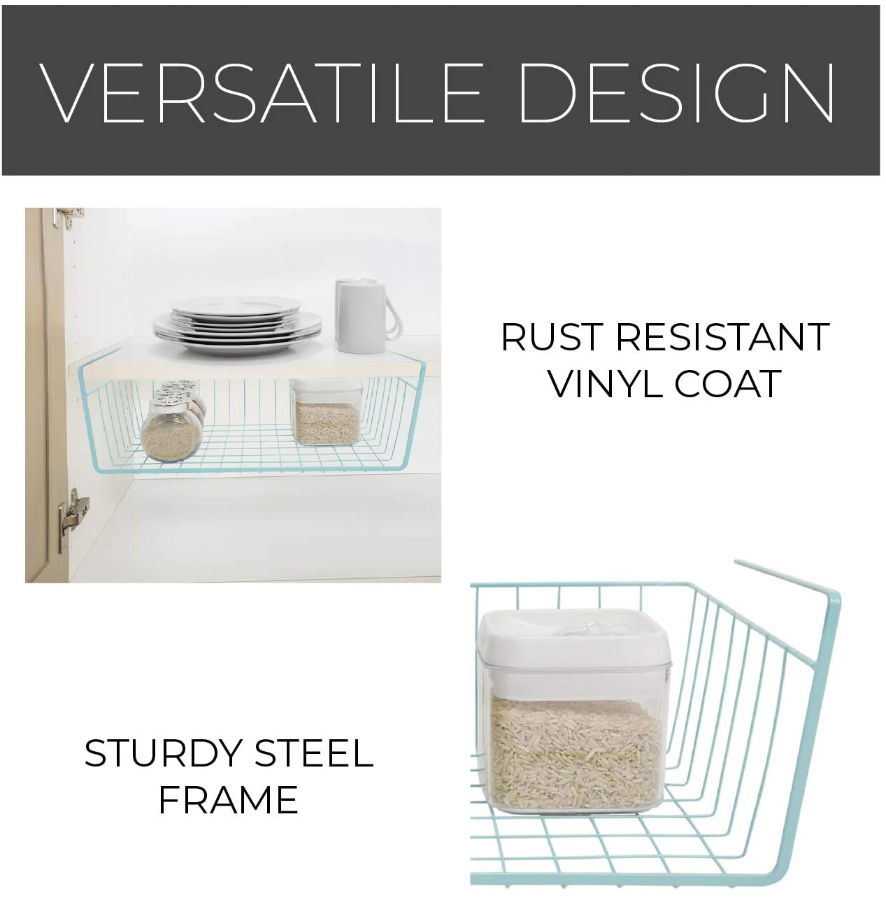 Medium Steel Undershelf Storage Basket - Smart Design® 40