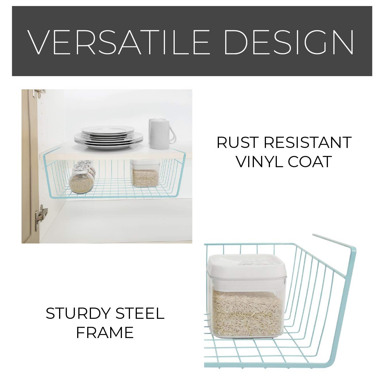 Medium Steel Undershelf Storage Basket - Smart Design® 47