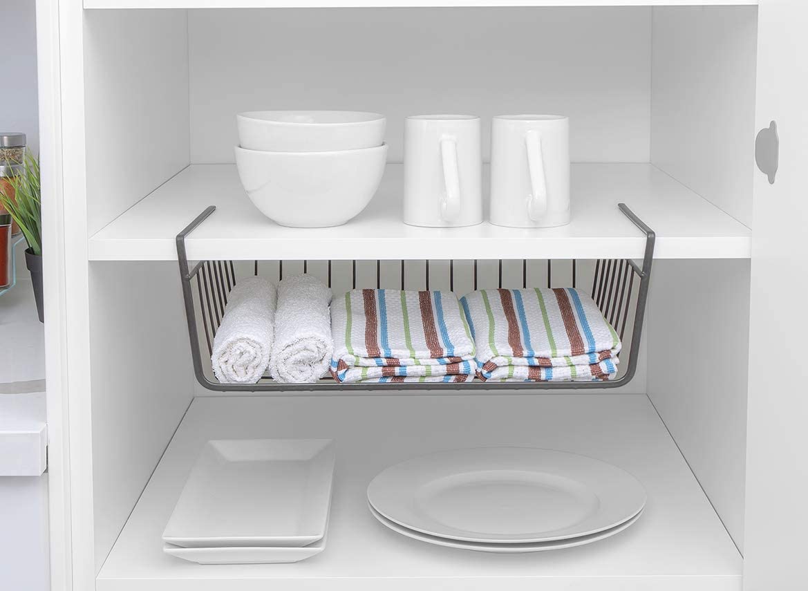 Kitchen Storage Basket  Under Cabinet Shelf Storage Basket