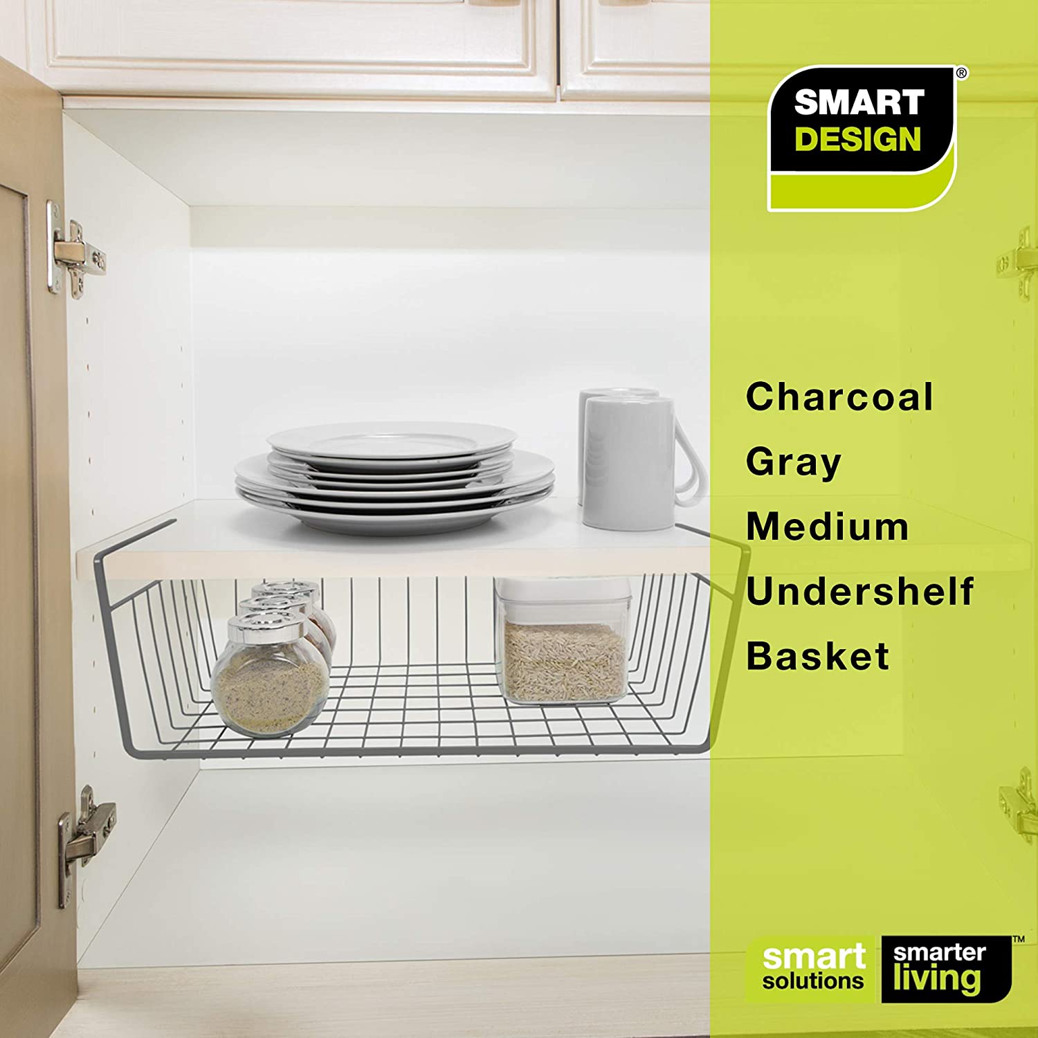 Medium Steel Undershelf Storage Basket - Smart Design® 36