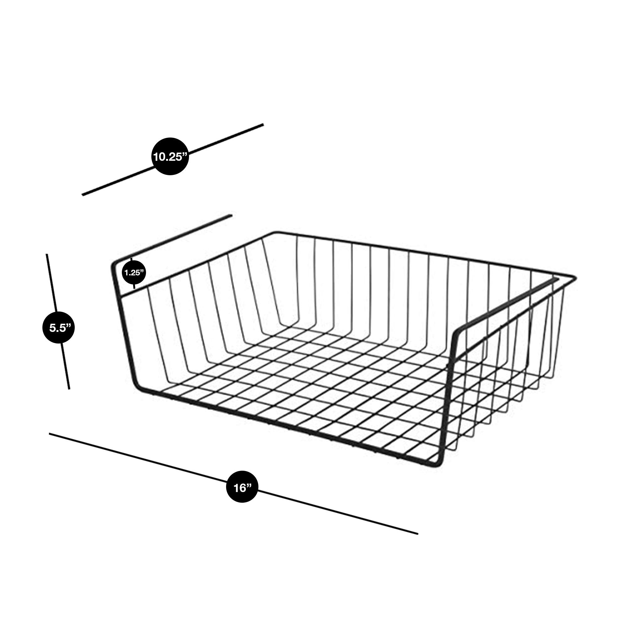Medium Steel Undershelf Storage Basket - Smart Design® 18