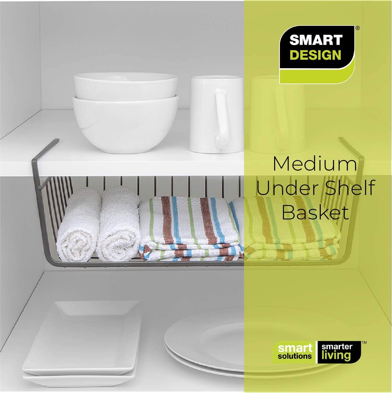 Medium Steel Undershelf Storage Basket - Smart Design® 9