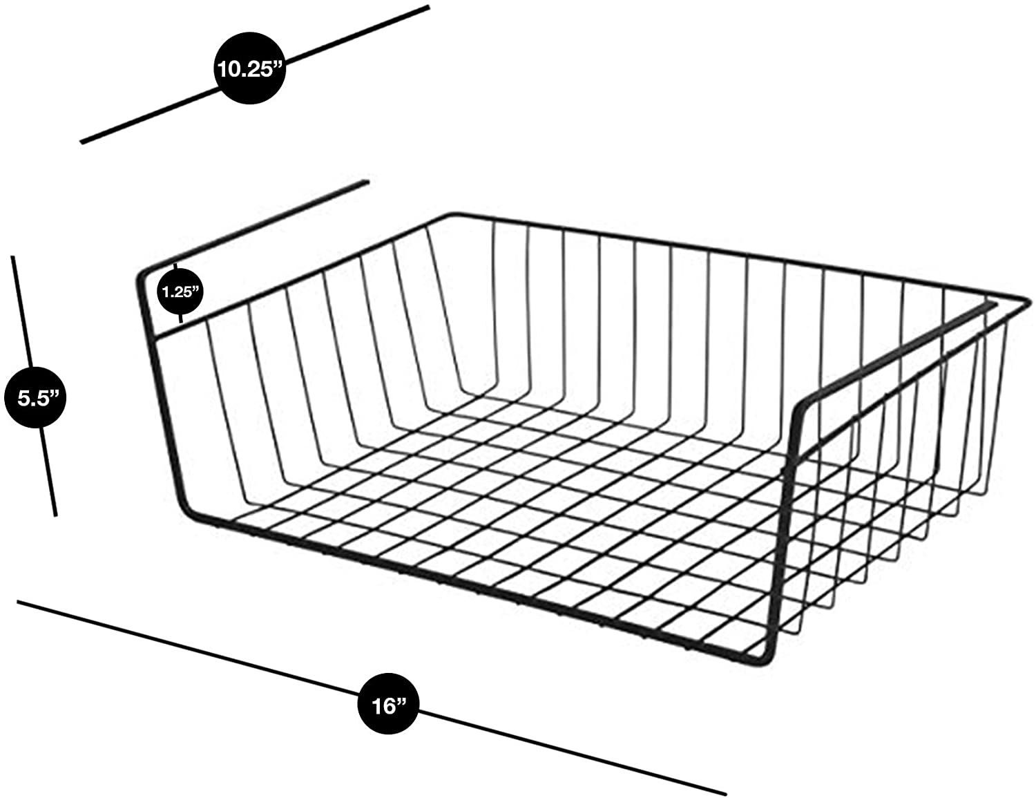Medium Steel Undershelf Storage Basket - Smart Design® 11